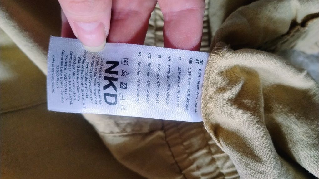 Lniane męskie szorty Bermudy rozmiar L