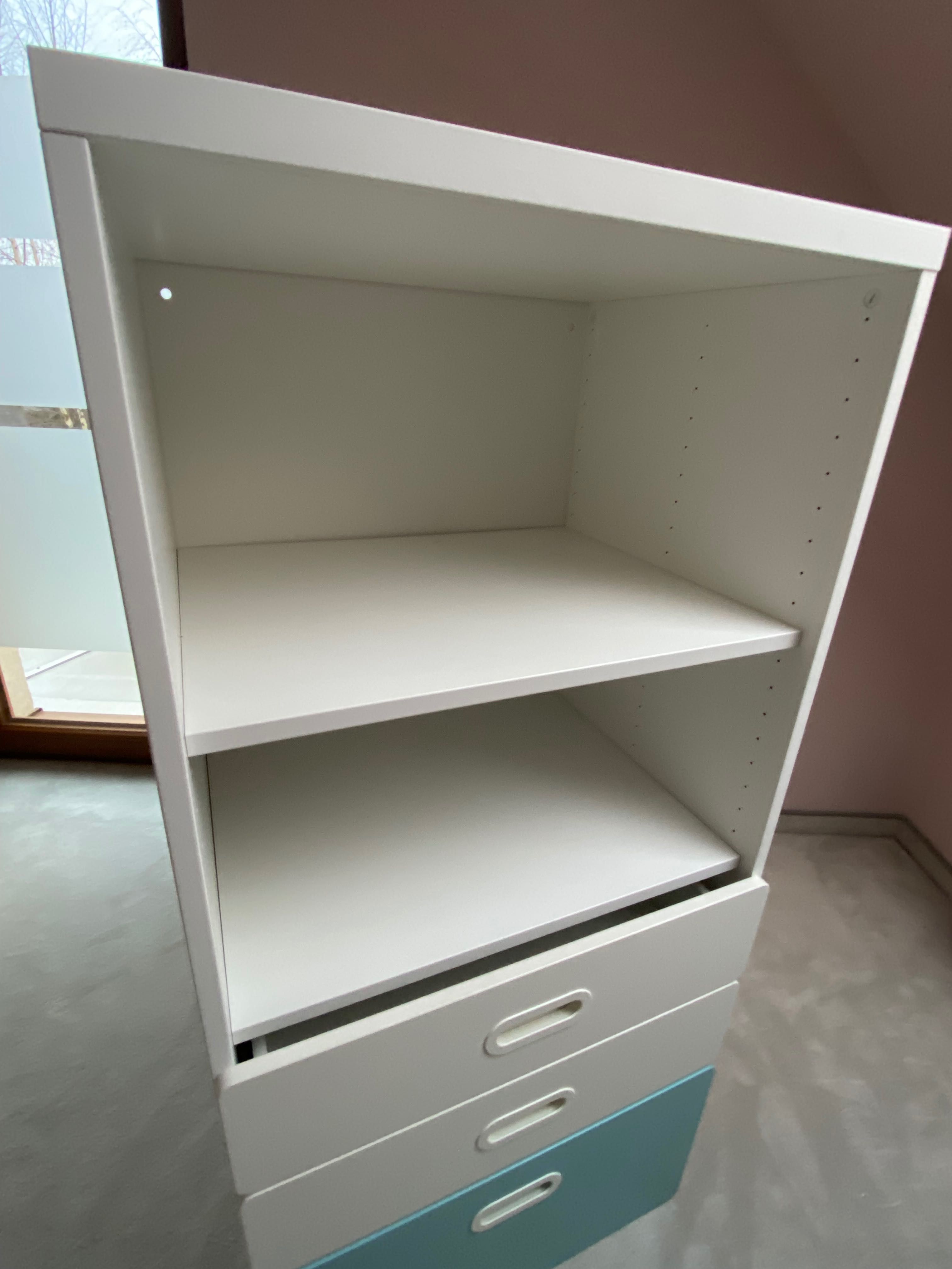 Szafa z szufladami dla dla dzieci Ikea Stuva biało niebieska