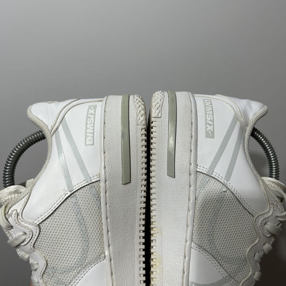 Buty Nike Air Force 1 react af-1 białe tripple white mini logo swoosh