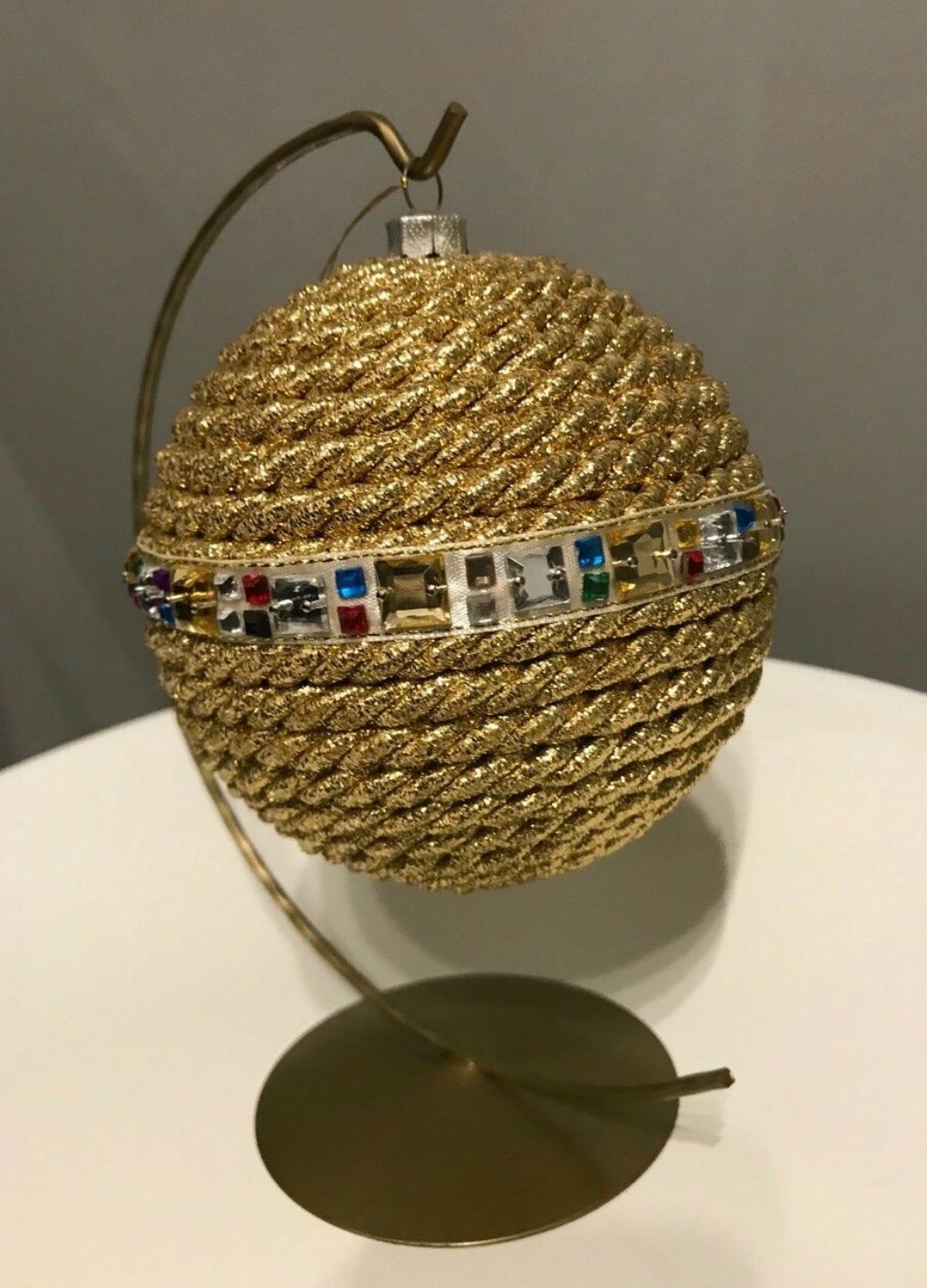Ręcznie Robiona Bombka z Kryształkami Hand Made Gold
