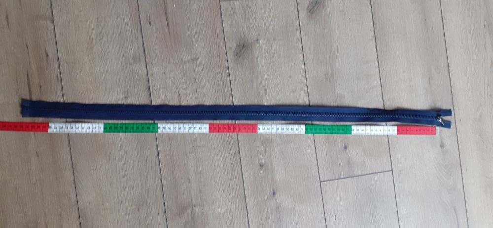 Zamek kostkowy, granatowy, 85 cm do kurtki lub płaszcza, nowy