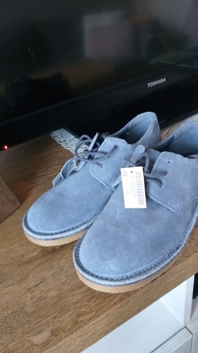 Next 35 buty trzewiki półbuty skóra niebieskie obuwie breki nowe