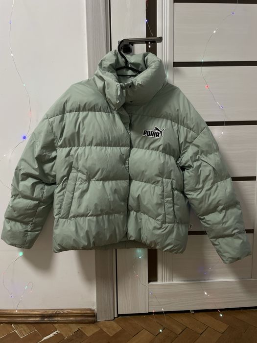 Пуховик Puma оригінал,пуфер,куртка puma,тепла куртка,світло-зелений
