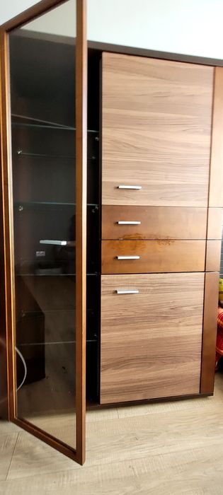 Meble: Bogatti linia Amato witryna ze szkłem, komoda z szufladami, pół