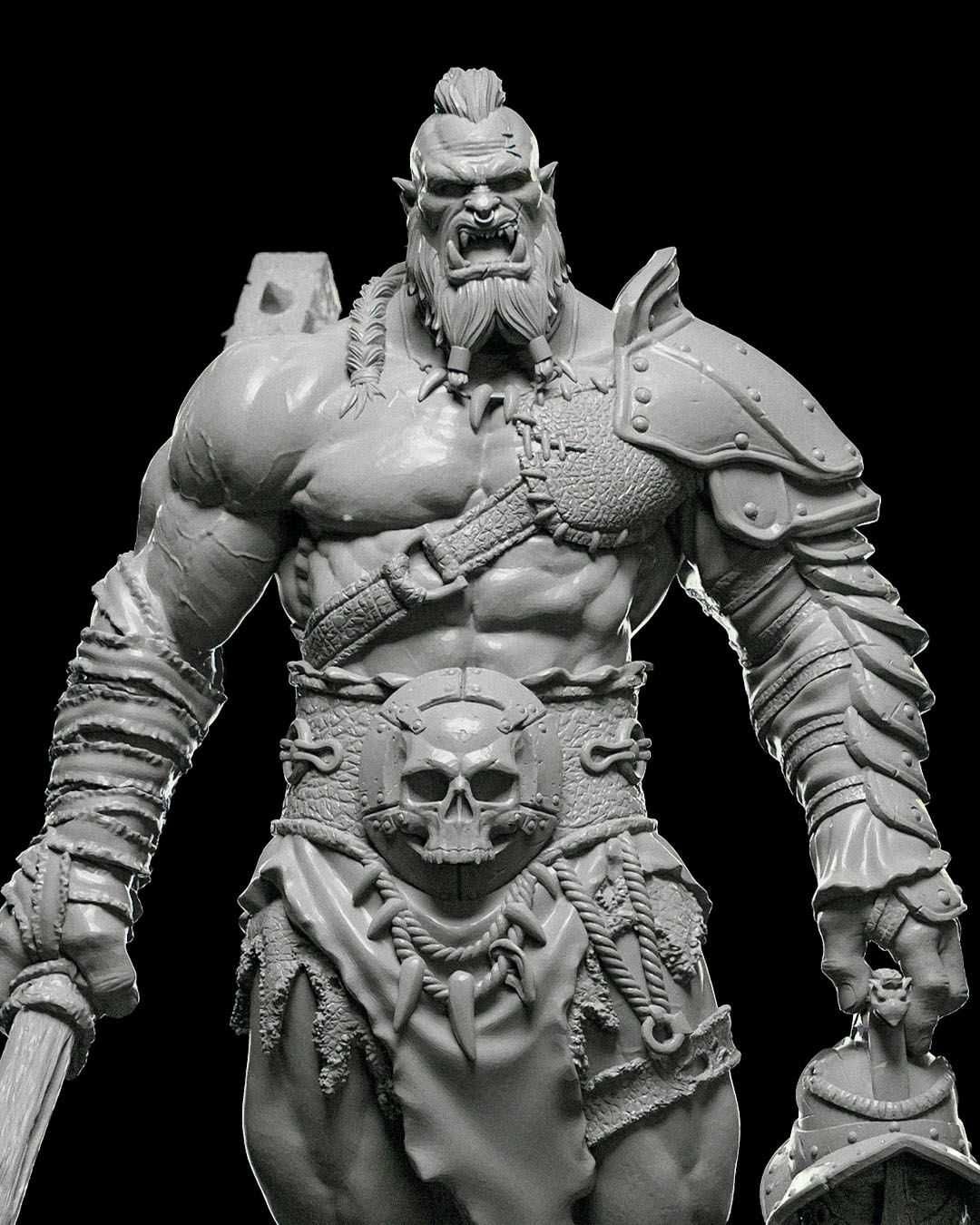 Kurk Pół-Ork Obliterator figurka 32mm 14K zgodna z DnD RPG Pathfinder