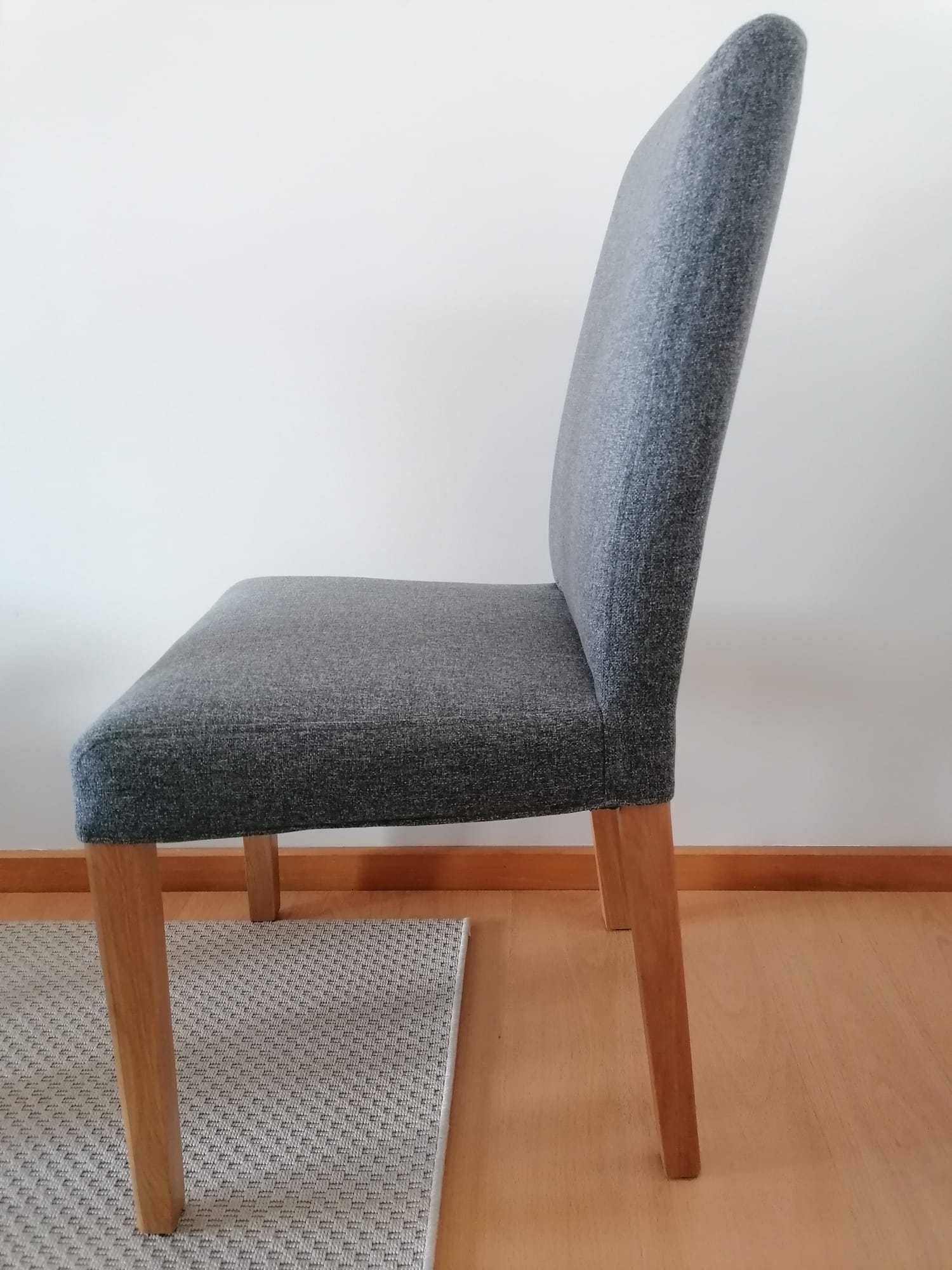 6 Cadeiras BERGMUND efeito carvalho /capa Cinza