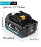 Аккумулятор для инструмента Makita Li-ion BL1860B 18 В 6 А*ч