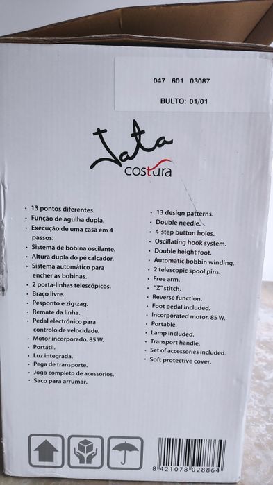 Máquina de Costura Jata + Caixa de Costura