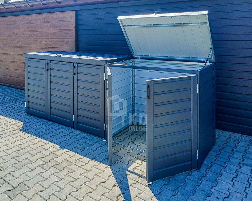 Zabudowa Koszy Na Śmieci Wiata  Obudowa 345X80X120 Cm 5X240L  Tkd349