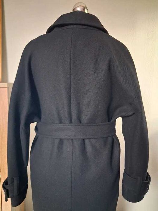 Płaszcz Zara czary wełna wełniany wiązany z paskiem rozm M