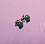 Kolczyki sztyfty handmade - jadeity barwiony zielony, stal szlachetna