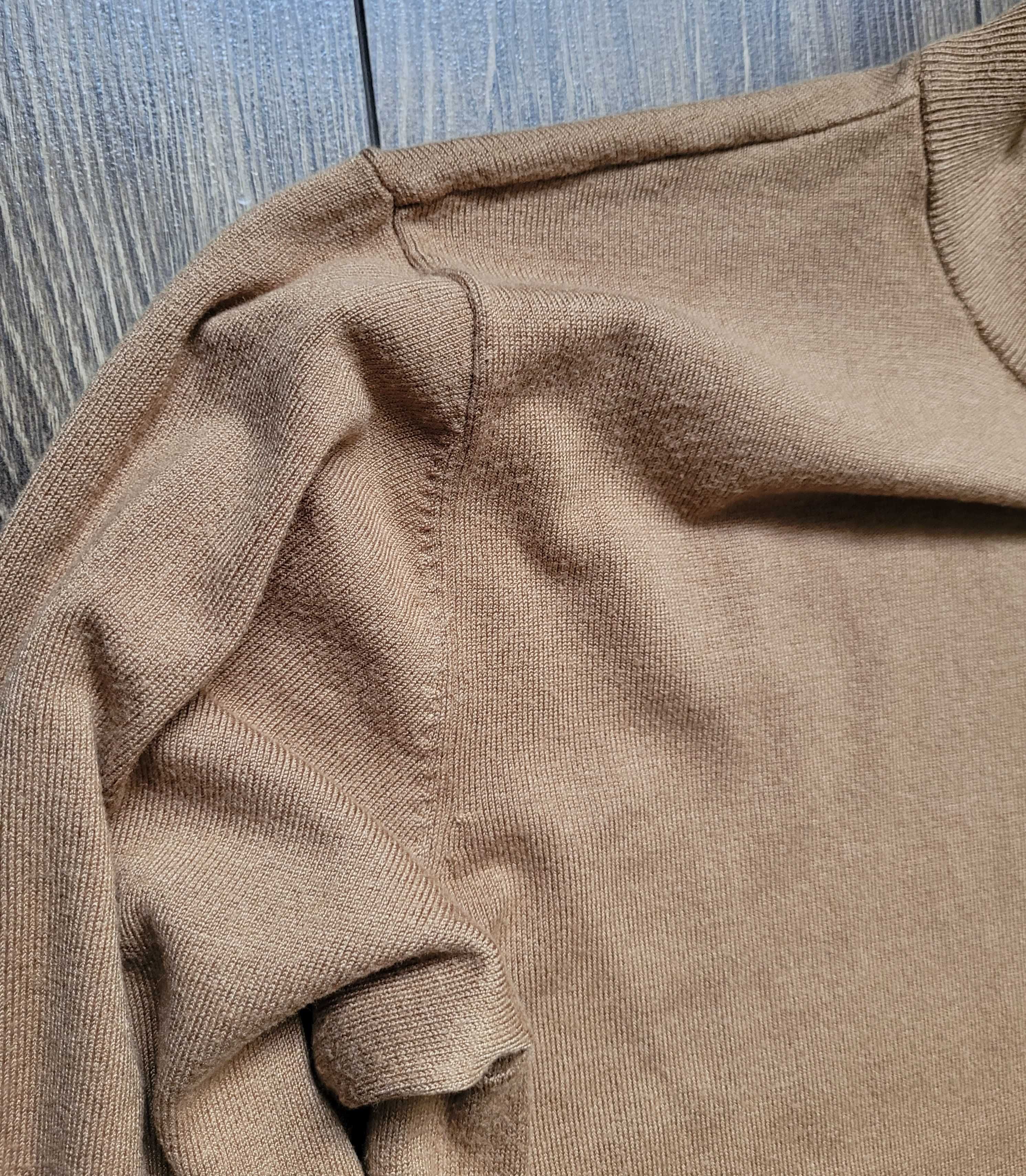 męski sweter Gianni Feraud 70% wiskoza L camel wielbłądzi jasny brąz