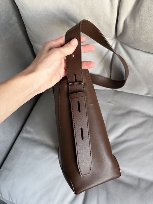 Розкішна шкіряна шоколадна сумка-шопер