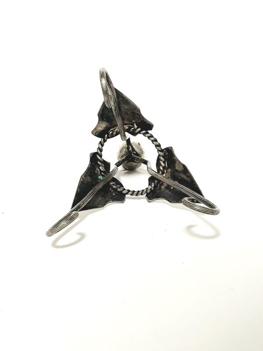 Raro antigo marcador de mesa / lugar em prata portuguesa