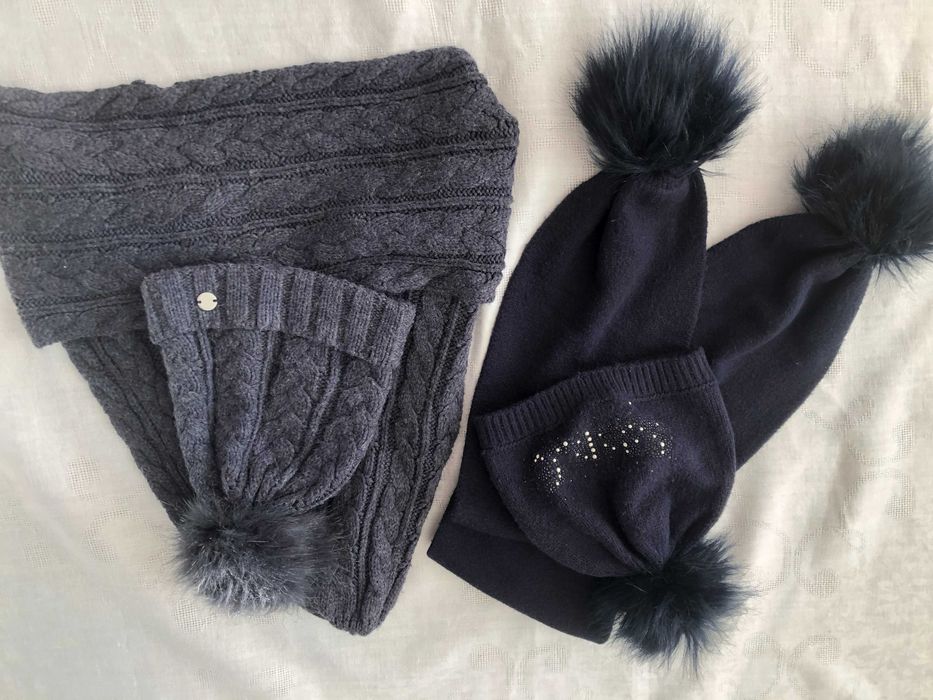 Дитячий комплект шапка, снуд, шарф з бубонами Mayoral 7-8-10р девочке