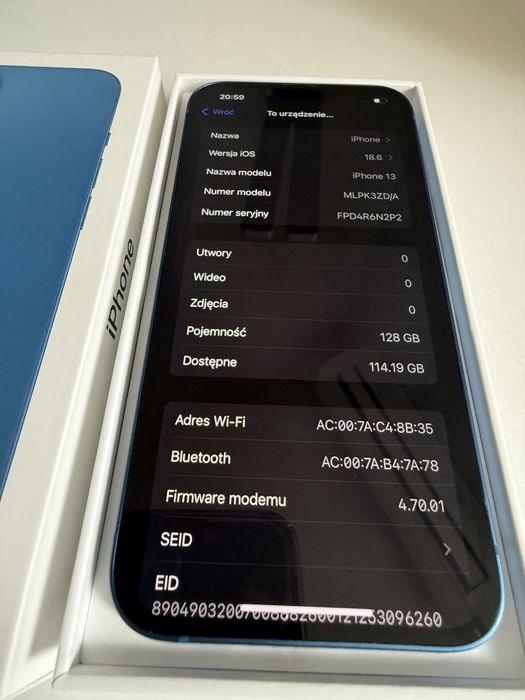 iPhone 13 128gb Blue Jak Nowy Bateria 95% od nowości