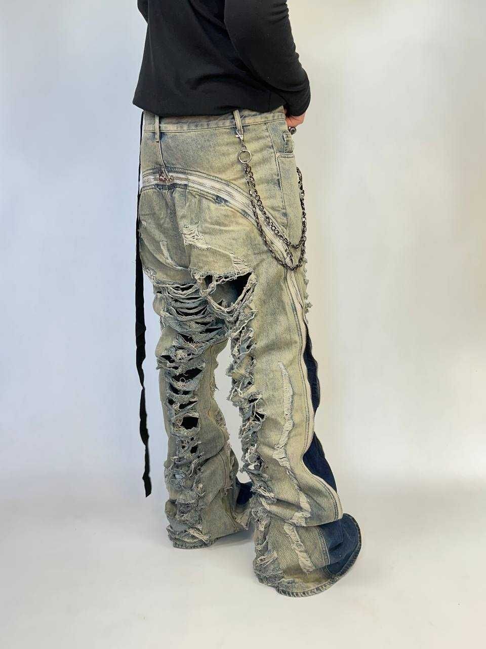 Rick Owens bolan bananacut distressed клеш джинси джинсы flared S M L
