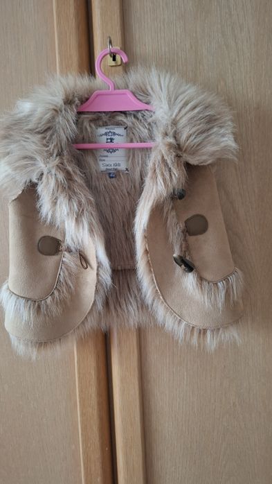 Beżowa kamizelka futrzana roz.92