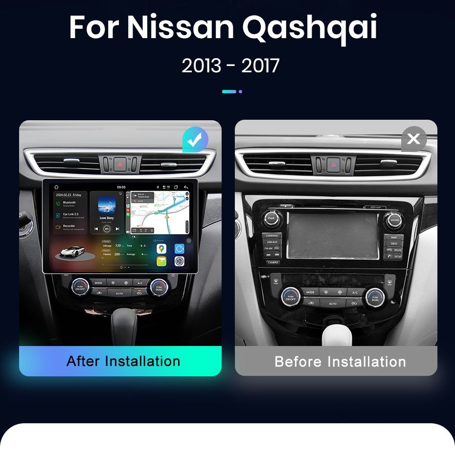 Rádio Android 13 Nissan Qashqai 6/128GB 11.5 polegadas 2K 4G 8Core