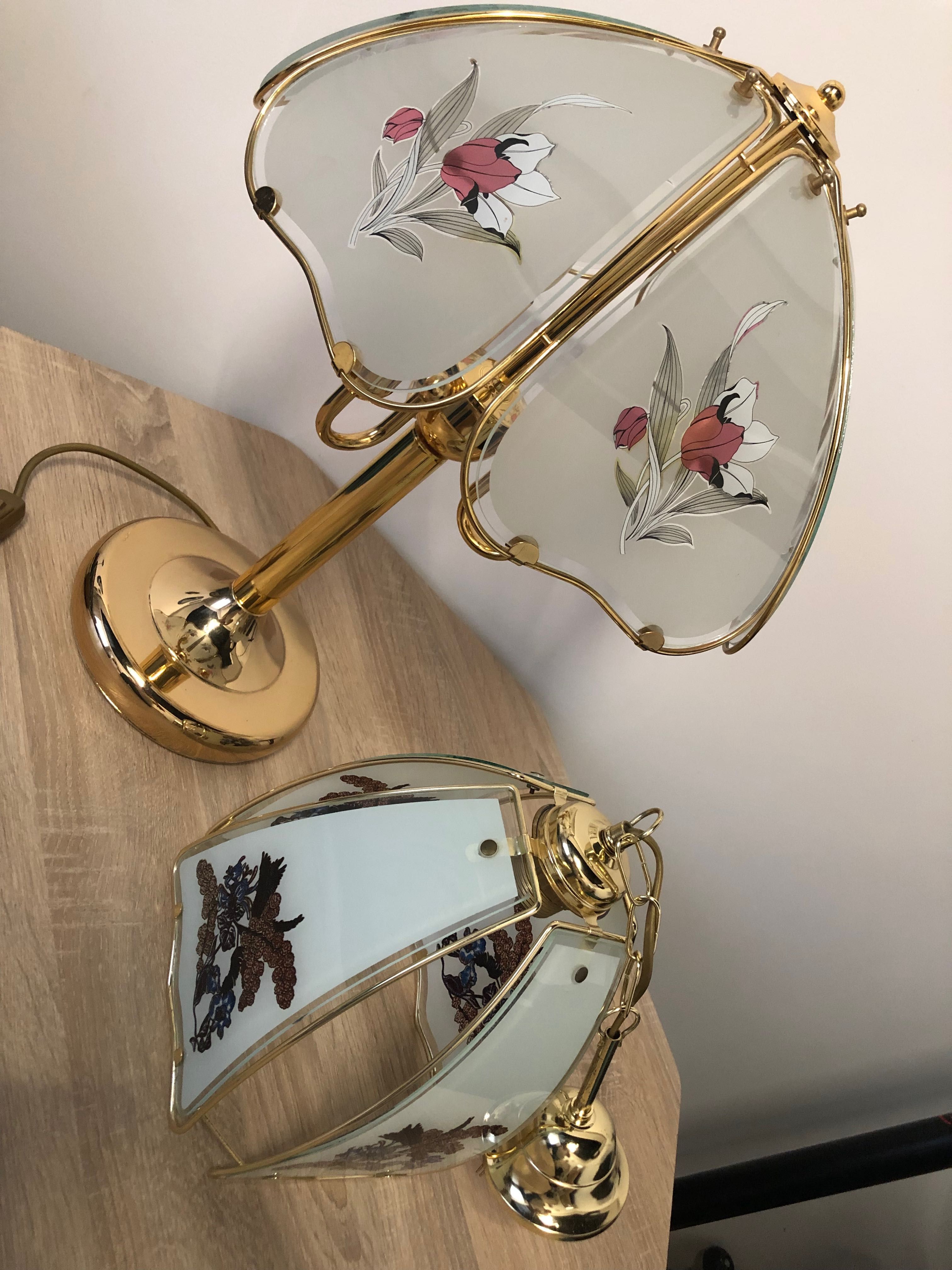 Lampa i żyrandol witrażowy