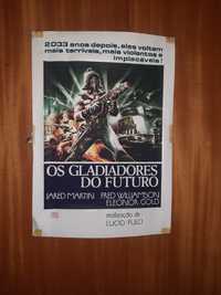 Cartaz de filme antigo dos anos 70 "Os Gladiadores do Futuro "