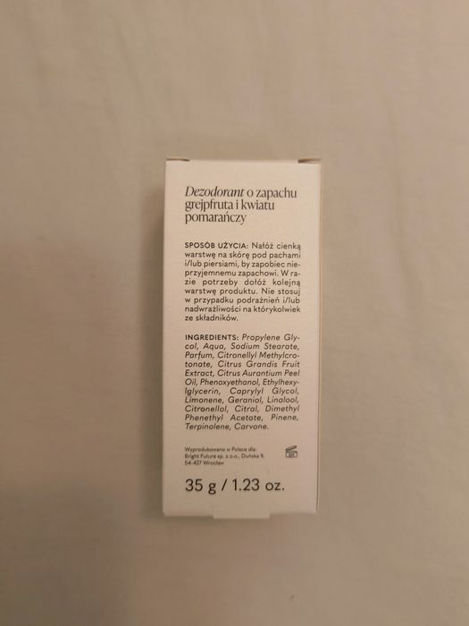 Naturalny delikatny dezodorant pod pachy i biust Your Kaya, rześki gre