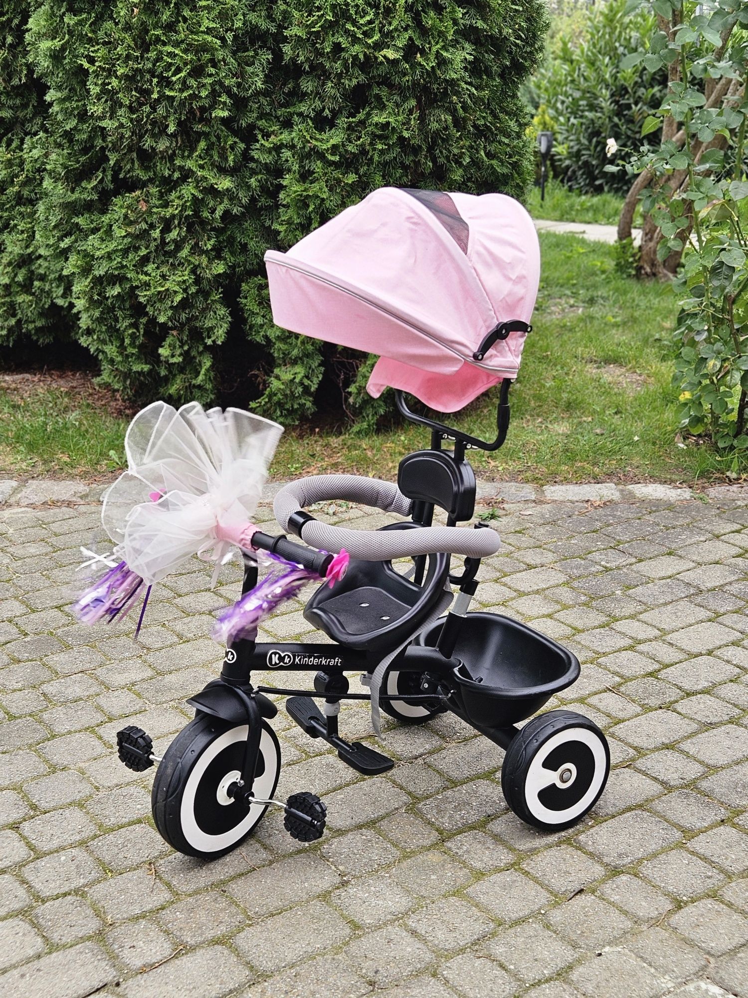 2xGRATIS + 5w1 Trójkołowy Rowerek kokarda dla dziewczynki Kinderkraft