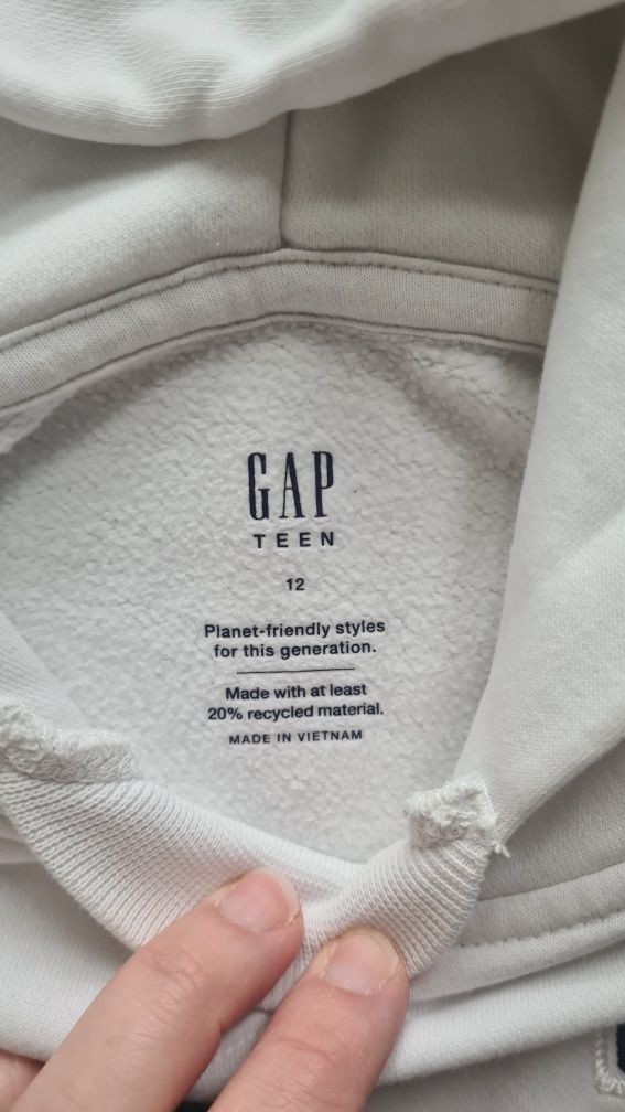 Bluza GAP z kapturem biała 150 12 lat