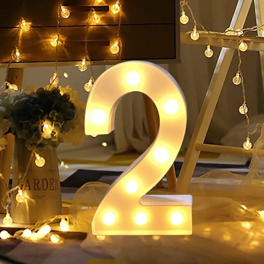 Świecąca cyrfa 2 dekoracja na urodziny, lampka 21x13 cm