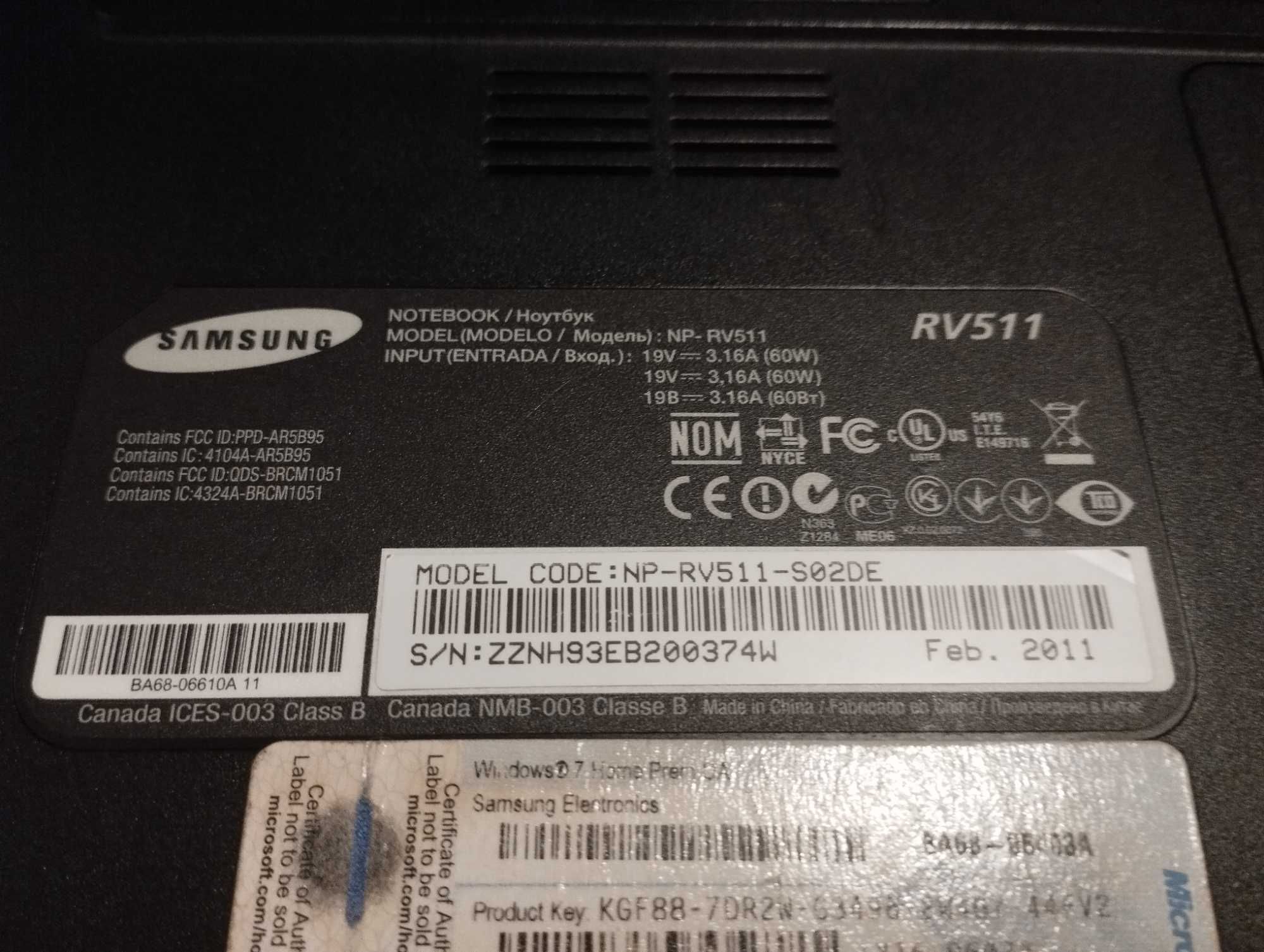 Samsung RV511 - Geforce 315M/500GB HDD/ 8 GB RAM