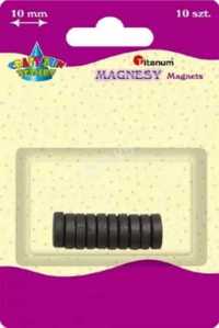 Magnesy okrągłe czarne 10mm 10szt