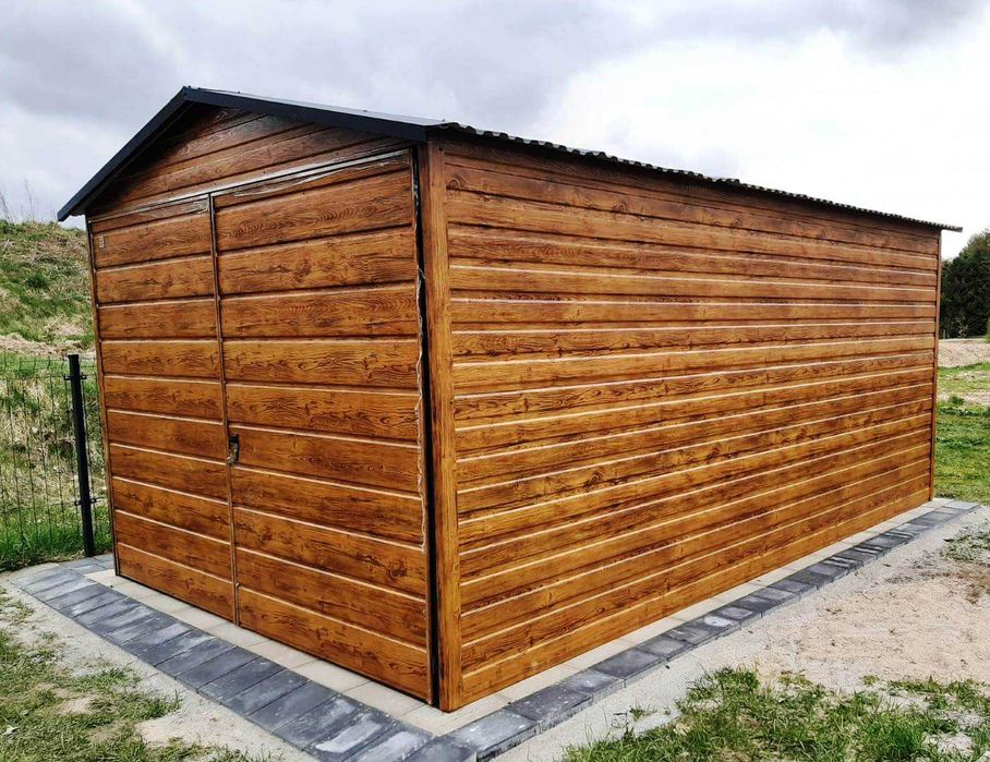 Garaż PREMIUM Imitacja Drewna 3mx5m