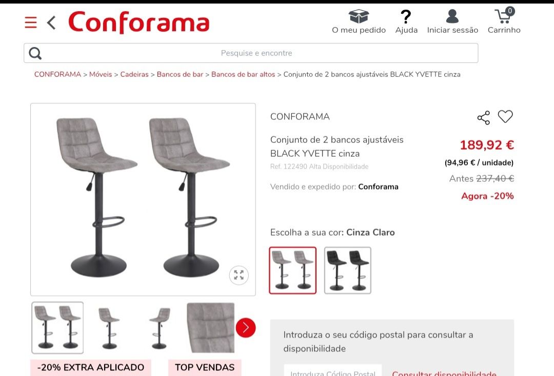 Conjunto 2 bancos ajustáveis