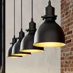 Candeeiro suspenso Lindby Jasminka, preto/dourado, metal, 4 lâmpadas.