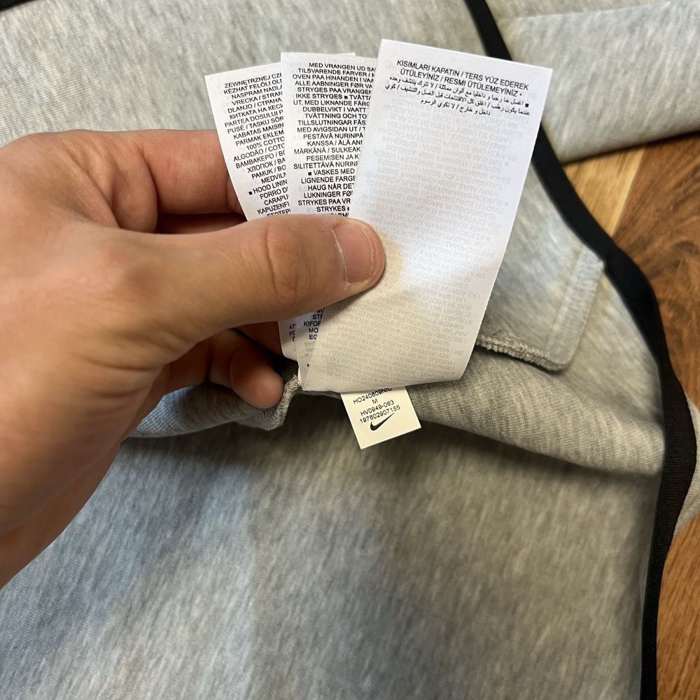 Оригінал | Сірий чоловічий Зіп худі Nike Tech Fleece