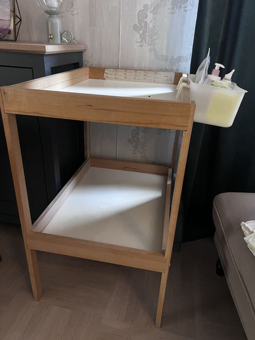 Przewijak ikea SNIGLAR Stół do przewijania, buk/biały, 72x53 cm