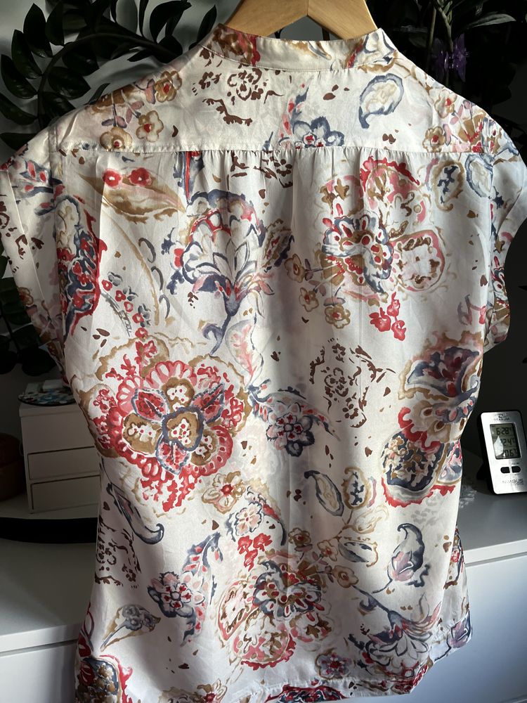 100% jedwab jedwabna koszula bluzka Massimo Dutti S/M w kwiaty boho