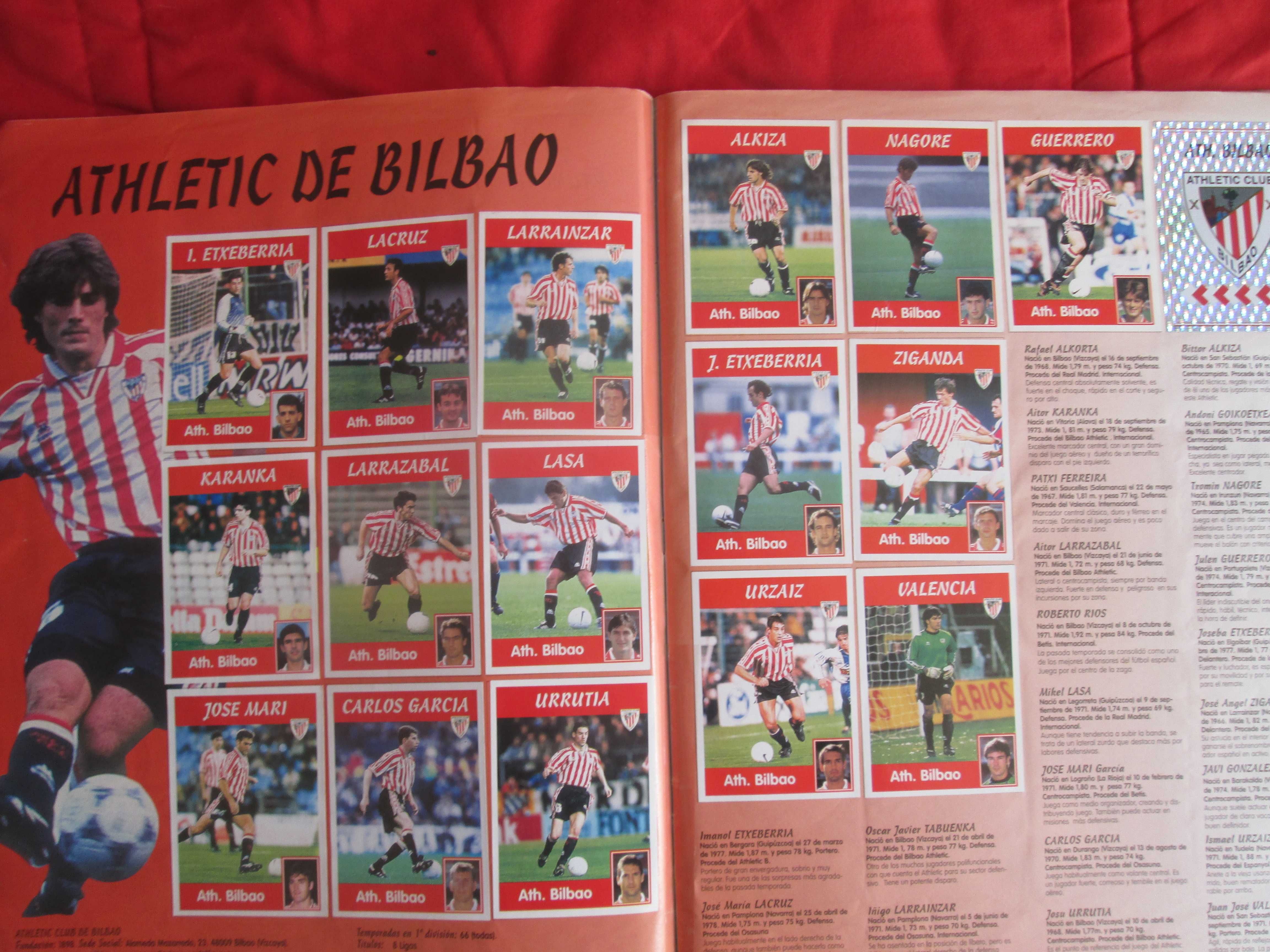 Caderneta de cromos completa Panini La Liga 97/98
