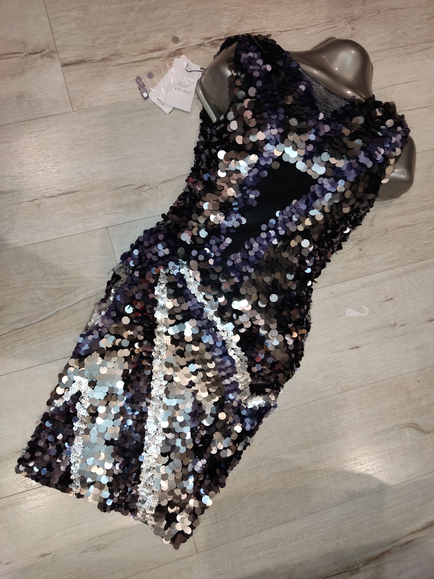Sukienka sylwester cekiny Mango Rozm36- 38