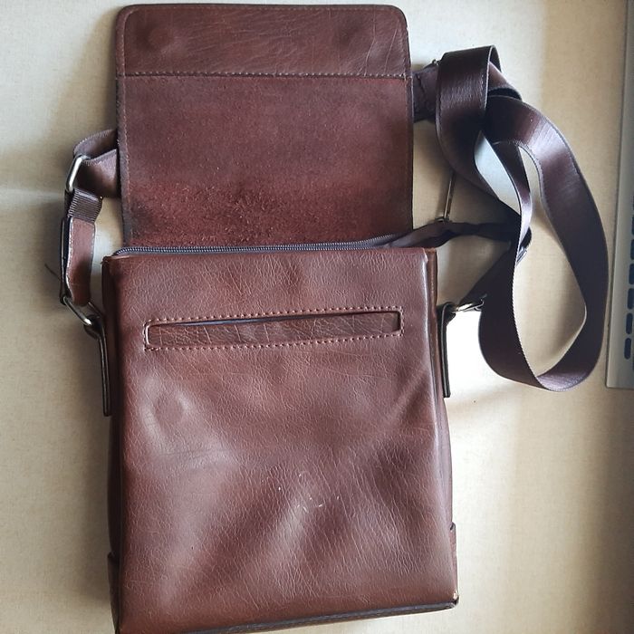 Сумка планшет мужская коричневая из натуральной кожи