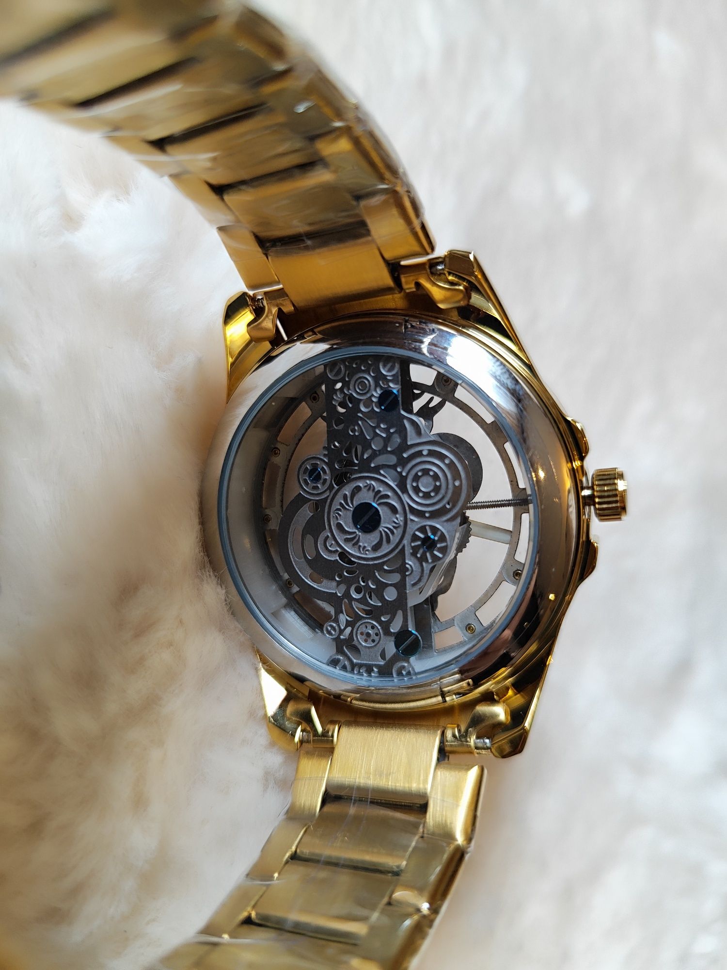 Nowy męski zegarek firmy Lige złoty