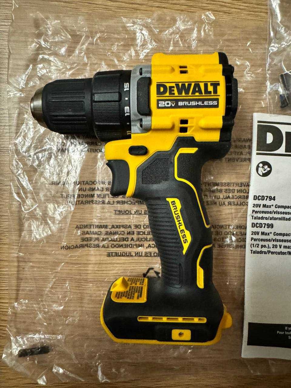 Новий Оригінальний безщітковий шуруповерт Dewalt DCD794 20В Atomic