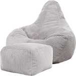 icon Kingston Cord Bean Bag z podnóżkiem fotel pufa worek szary NOWE
