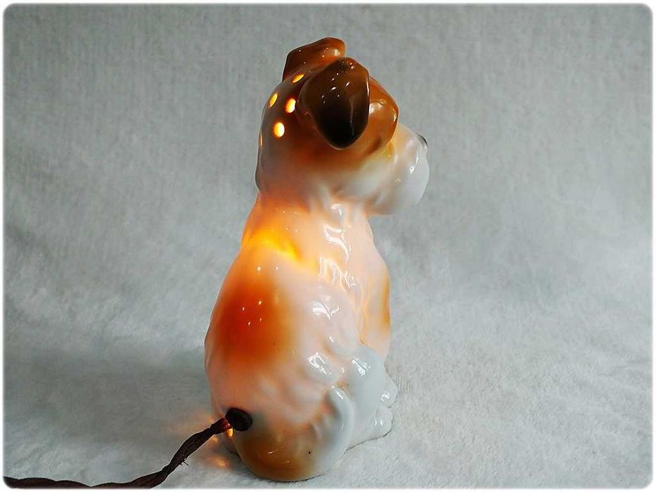 Przedwojenna Lampka - Piesek Porcelana 20-30' NP Neu Porzellan Tettau