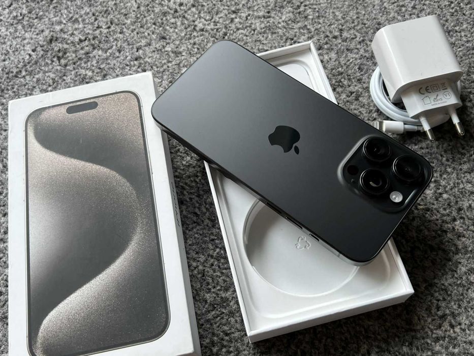 iPhone 15 Pro Max 512GB BLACK CZARNY Grafitowy Bat97% GWARANCJA+SZKŁO