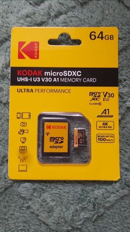 Kodak Karta Pamięci 64GB Micro SD Telefon Laptop Aparat