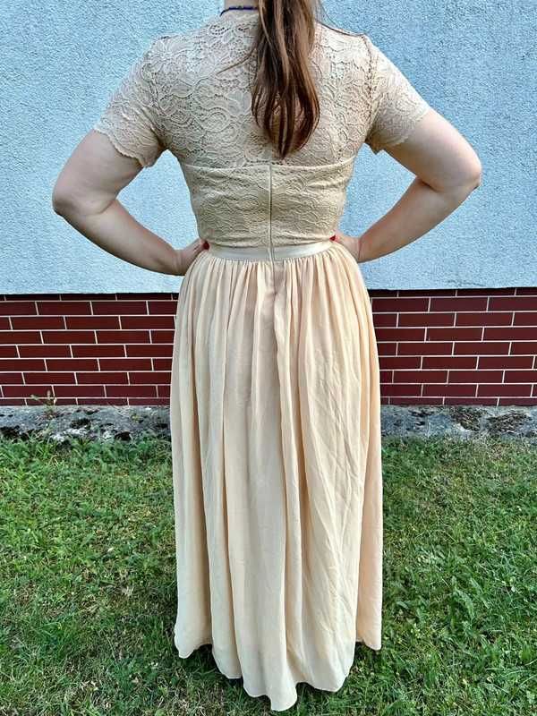 Dressystar Sukienka Wieczorowa Wizytowa Maxi Długa Szampańska Rozm. M