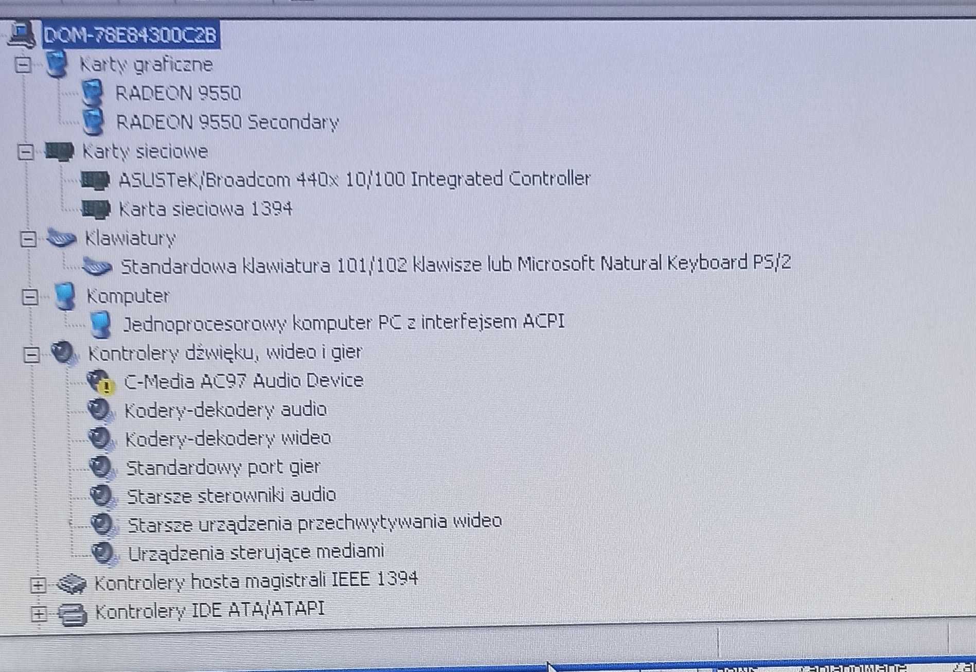 komputer PC + monitor Actina Windows XP AMD Athlon Radeon 9550