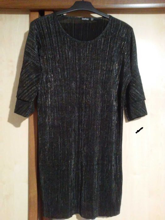 sukienka tunika BooHoo r.12 mieniąca się roz.36 do 44 WYMIARY!