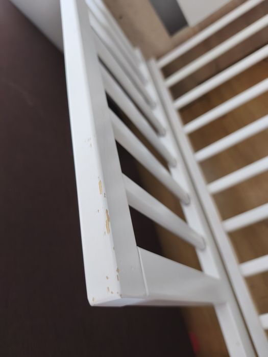 Łóżeczko niemowlęce dziecięce drewniane 120x60 dąb sonoma białe